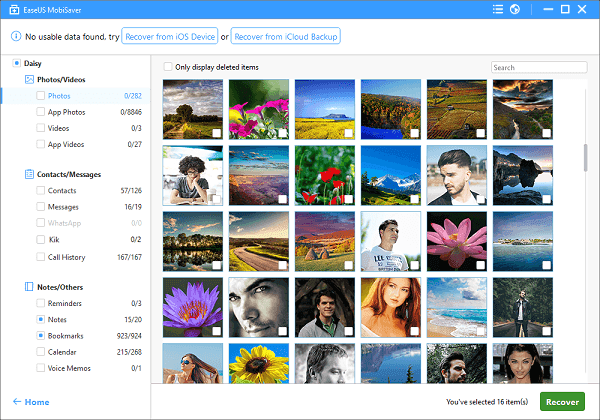 recover iPhone photos with easeus
