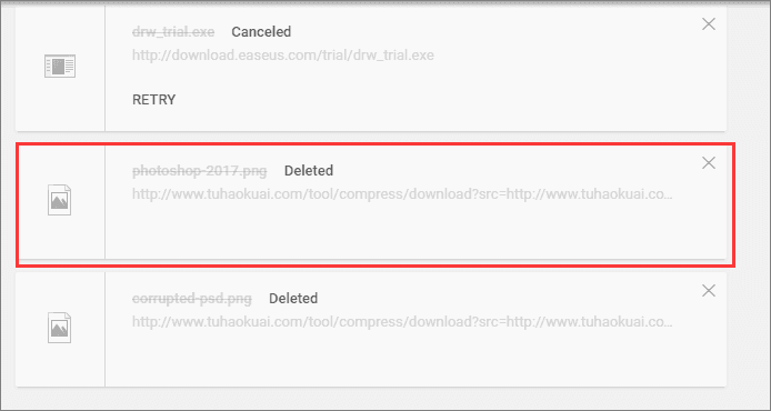Find removed Chrome downloads.
