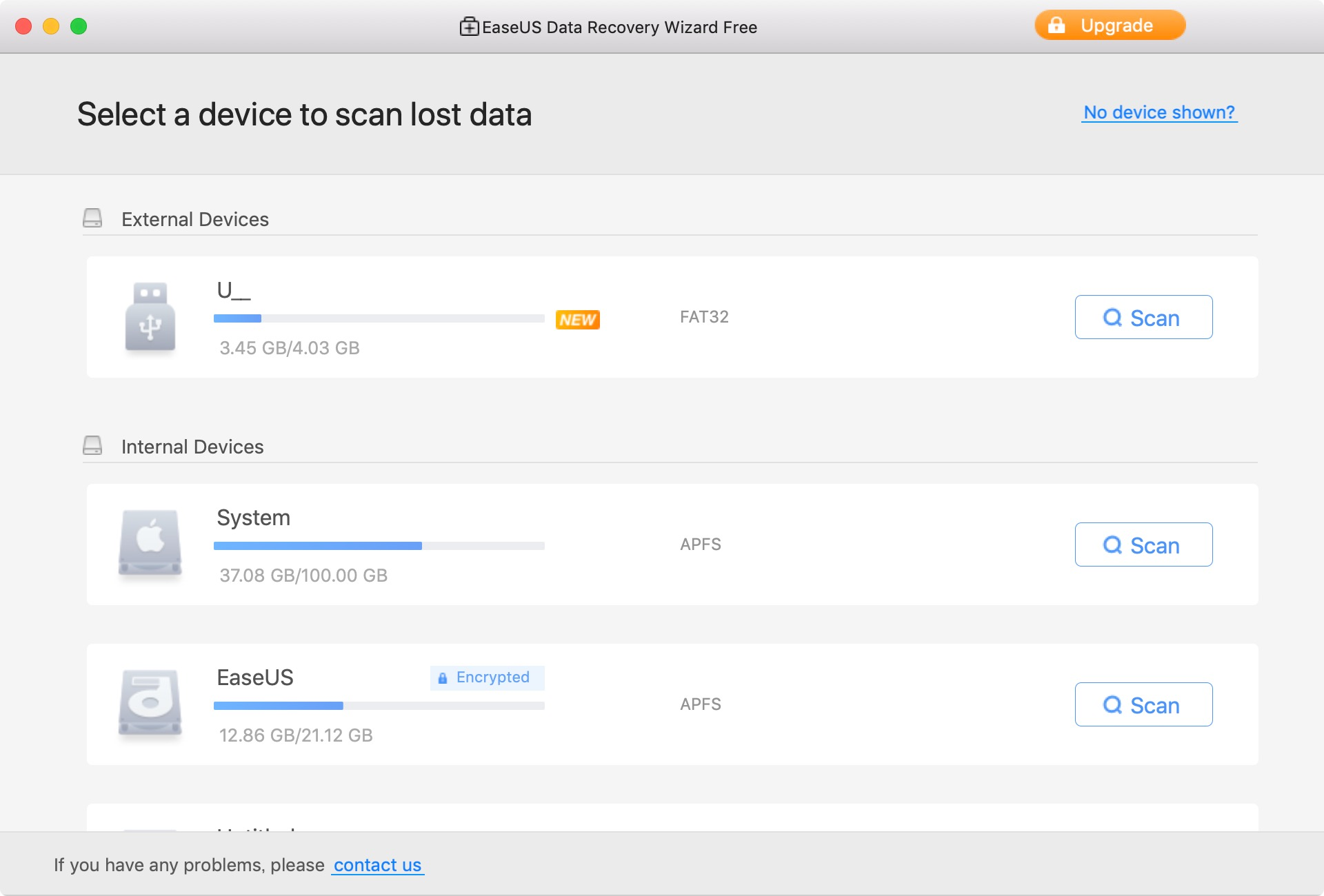 EaseUS Data Recovery Wizard for Mac Screenshot