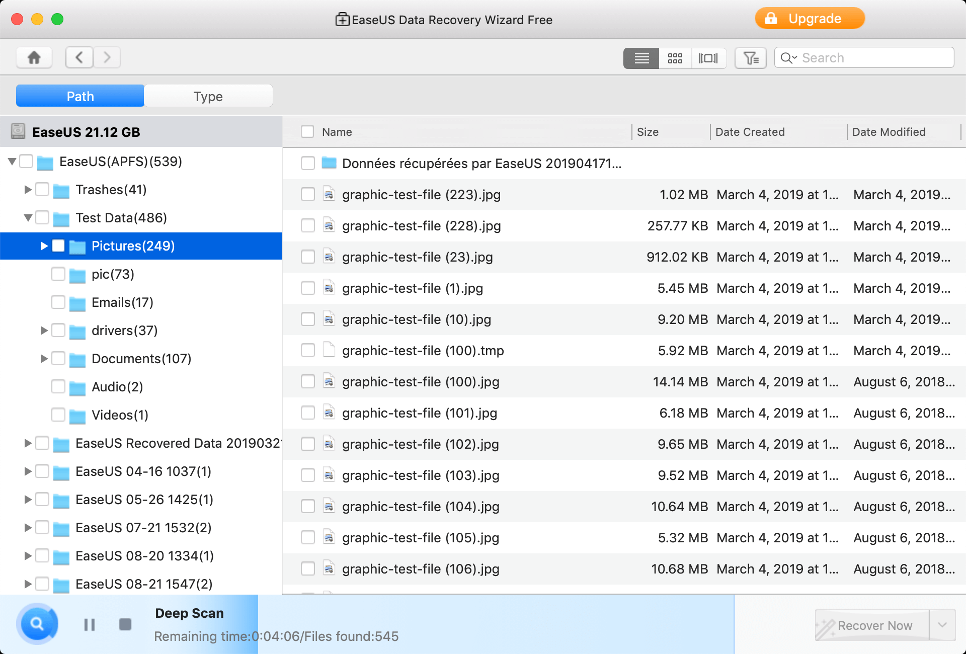 EaseUS Data Recovery Wizard for Mac Screenshot