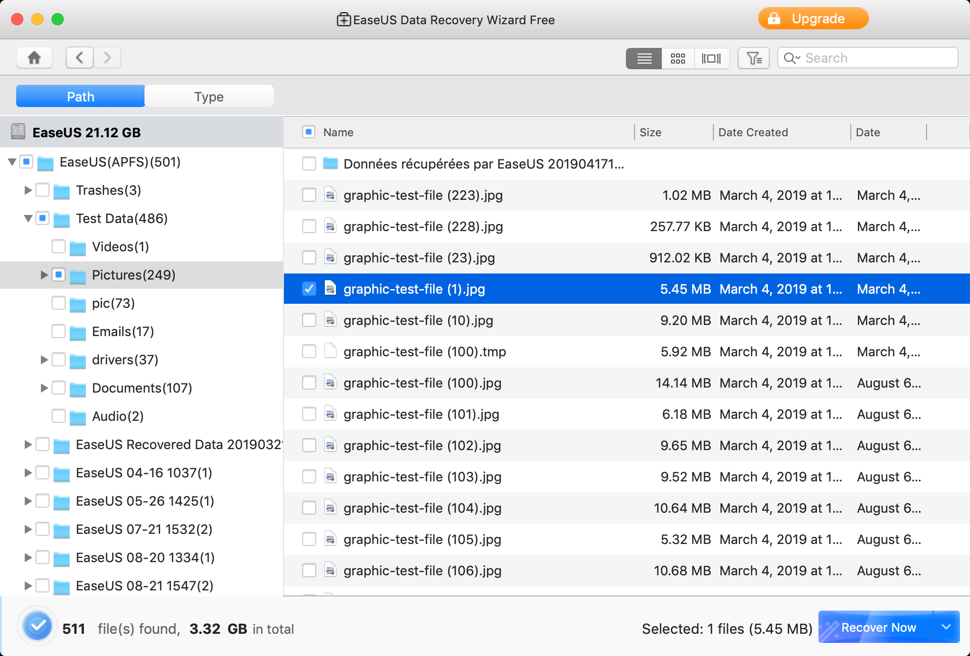 EaseUS Data Recovery Wizard for Mac Screenshot